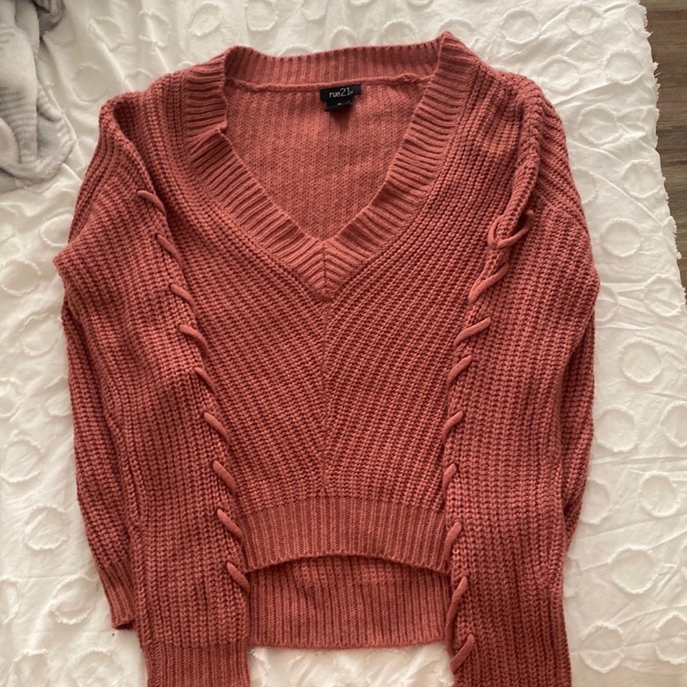 Rue 21 Pink Knitted Crop Sweater